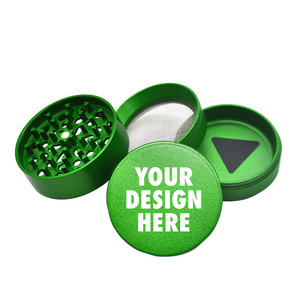 Custom Logo Ceramic Surface Non-Stick Wholesale 4 Part Top Quality Classic Aluminum Dry Herb Tobacco Grinder