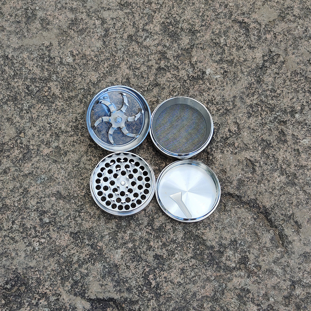 Durable Hand Crank Zinc Alloy 63mm 4 parts grinder herb grinder metal herb crusher custom logo smoking accessories