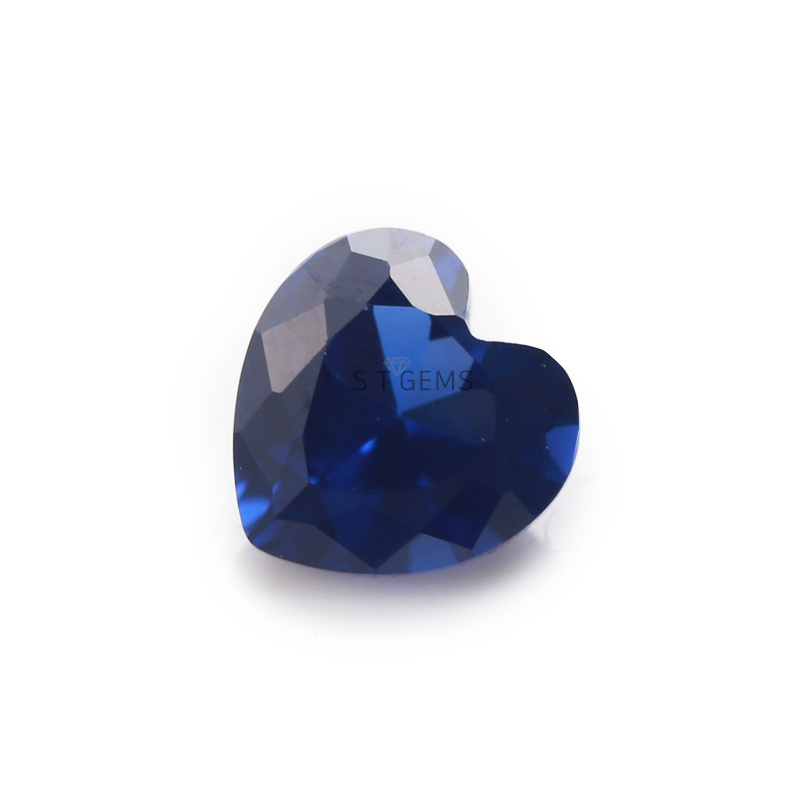 Lab Created Synthetic Diamond Gemstones Dark Blue Nano Heart Cut Stone For Jewelry