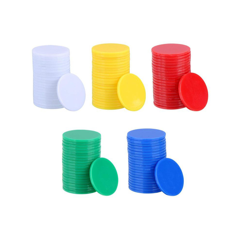 2023 Plastic Trolly Coins Logo Custom Color Printed Plastic Game Coins Tokens