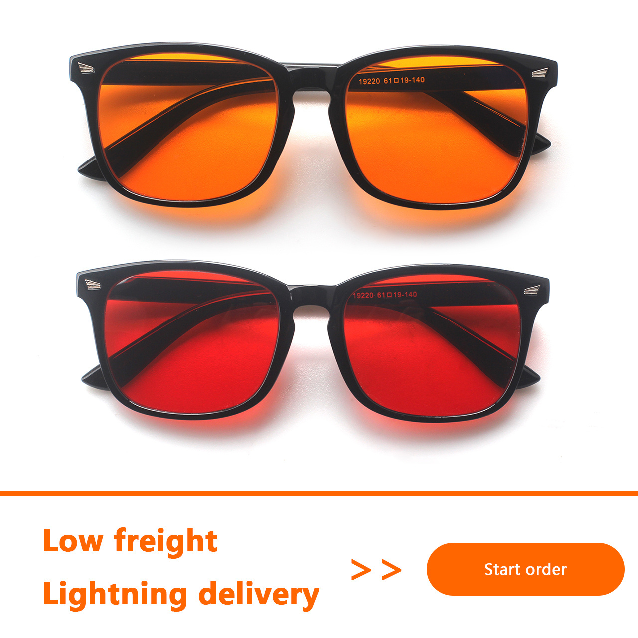 2024 Sunray 8082 New Orange Red Lens Computer Eyewear Gaming Optical Frames Anti Blue Light Blocking Mens Women Glasses