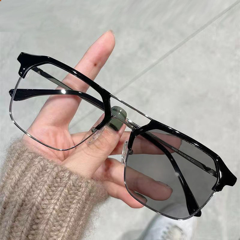 Photochromic Myopia Degree Fashion Wholesale Metal Chain Frame Custom Logo Personalized Fashion Glasses Women's Men's Sunglasses