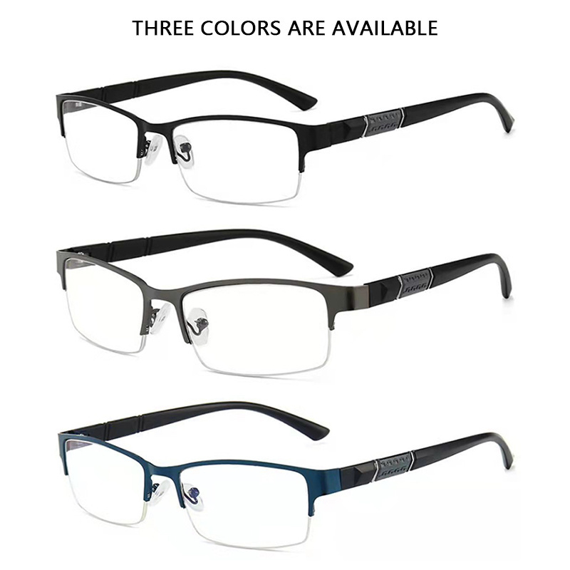 2024 Unisex Cheap Semi Frames Anti Blue Light Lightweight Spectacles Men Rectangle  Eyeglasses Frame Custom Reading Glasses