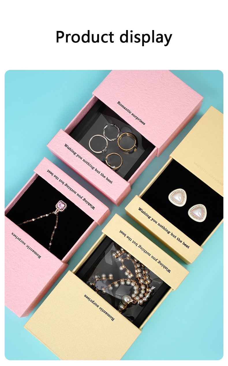 Customizable Vanishing Printing Box with PE Film Suspension for Jewelry Gift Packaging of Earrings Necklace Rings & Nail Cases