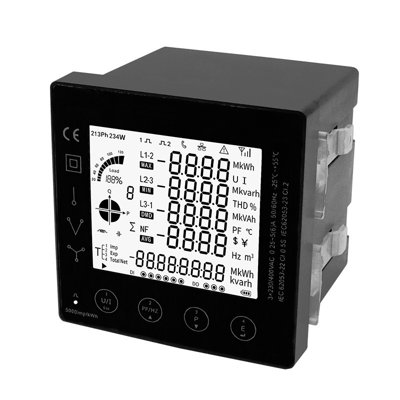 Smart Multi-Rate 96*96mm RS485 Modbus RTU Electric Consumption Meter Multi-function Power Panel 3 Phase Energy Meter