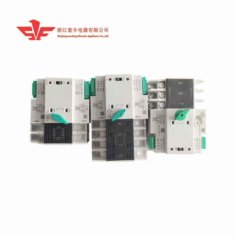 Commercial power photovoltaic switch-over fast in micro-second class 400V 100A 2P 3P 4P Dual power automatic transfer switch