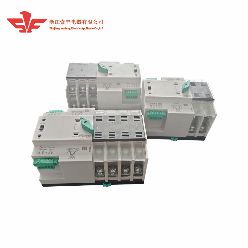 Commercial power photovoltaic switch-over fast in micro-second class 400V 100A 2P 3P 4P Dual power automatic transfer switch