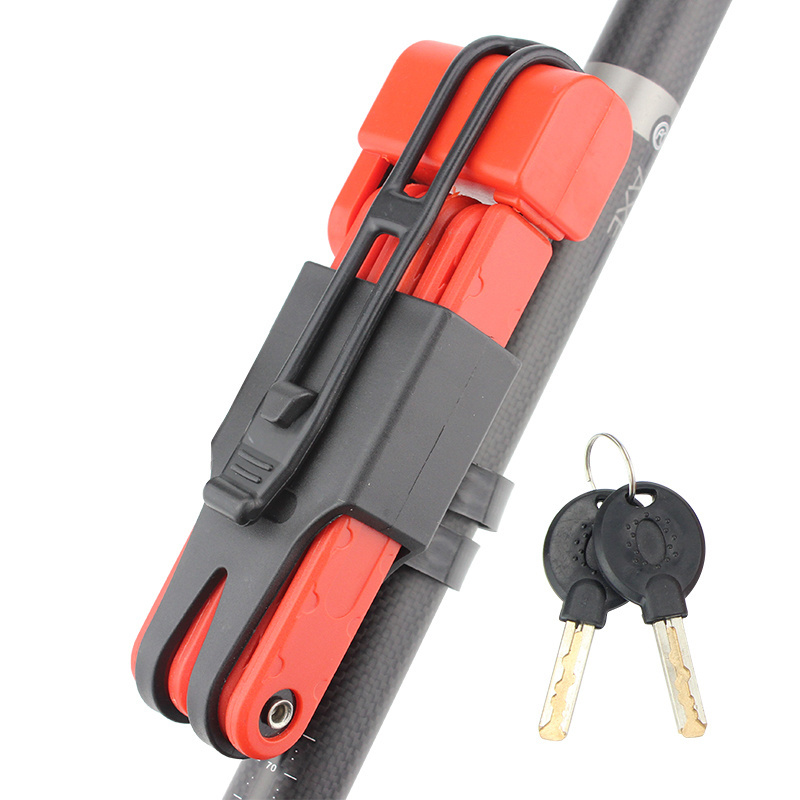 Bicycle Lock Stainless Alloy Steel Folding Lock MTB Road Bike Anti-theft Anti-hydraulic Shear Key Lock