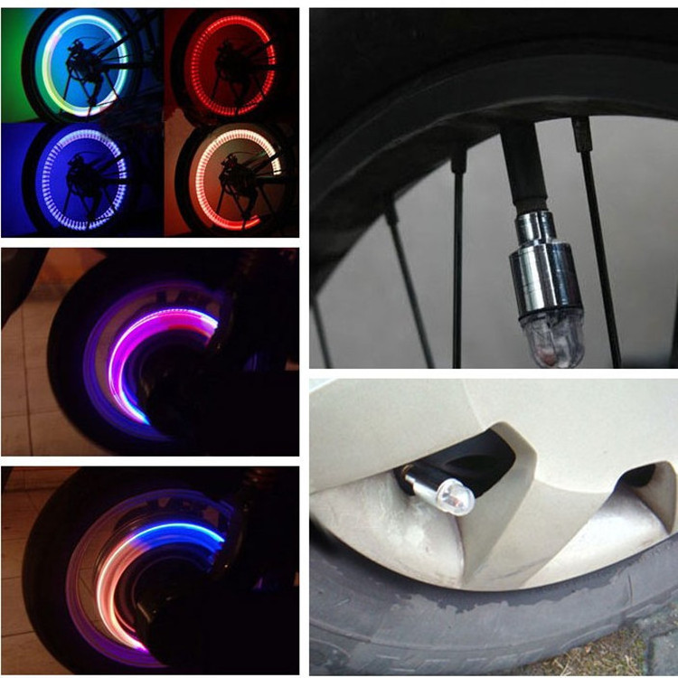 Multicolor Cycling Lantern Spokes Tyre Bicycle Motorcycle Car Wheel LED Light Tire Valve Cap Bicycle Wheel Light