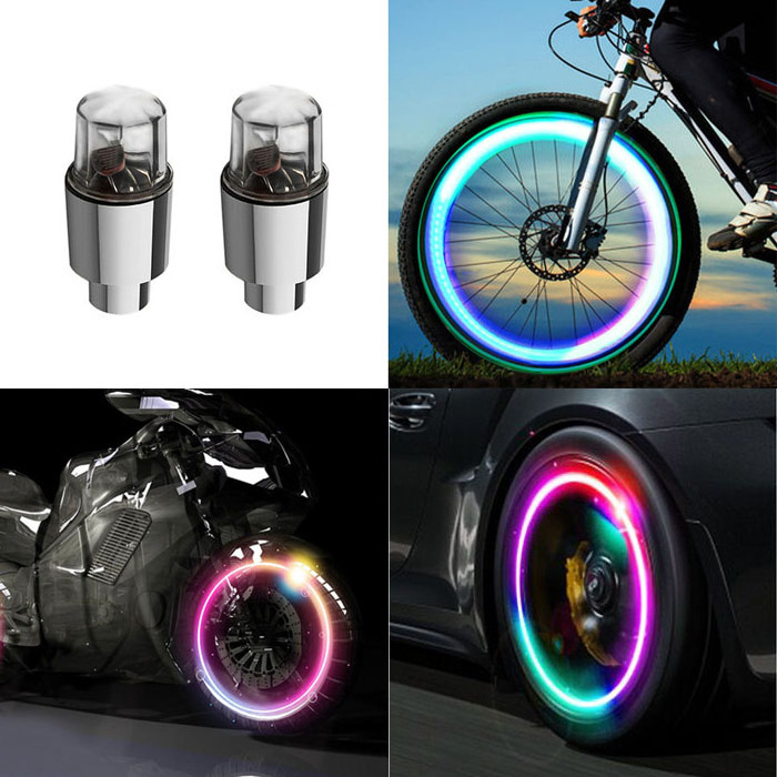 Multicolor Cycling Lantern Spokes Tyre Bicycle Motorcycle Car Wheel LED Light Tire Valve Cap Bicycle Wheel Light