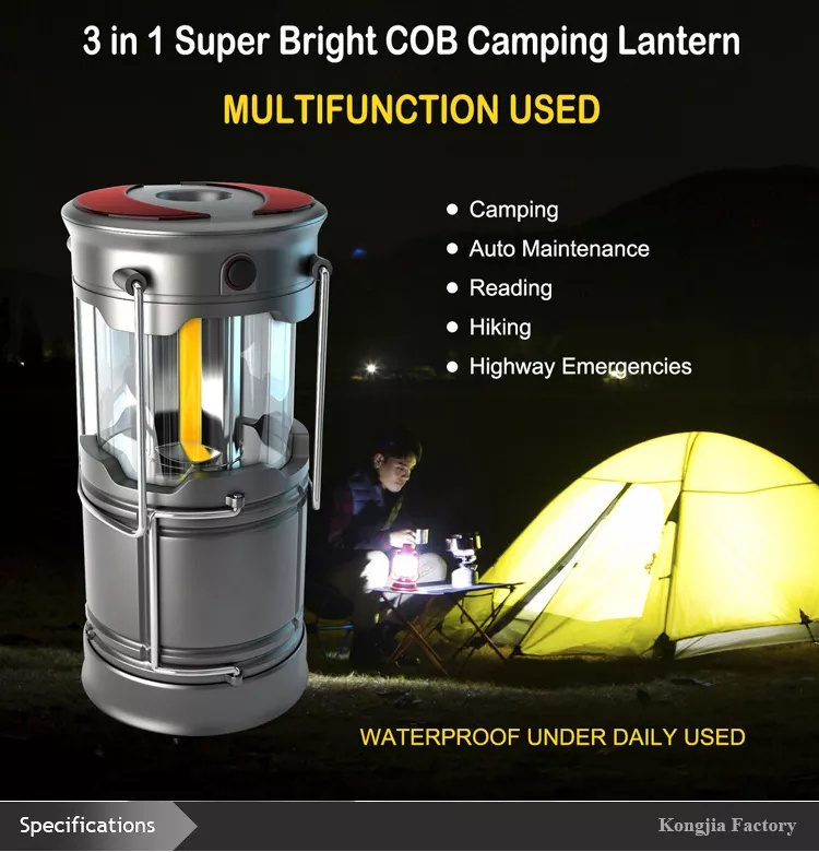 Led Camping Lights Camp Lantern Outdoor Rechargeable Portable Waterproof Outdoor LED Lantern