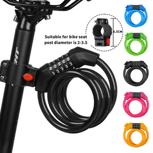 Waterproof Anti-Theft Custom Cable Bike Lock Carbon Steel Antishear Bicycle Combination Lock