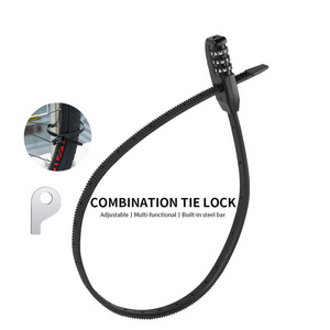 Portable Password Zip Tie Bike Cable Lock Three Digit Code E Scooter Bicycle Cable Tie Combination Lock