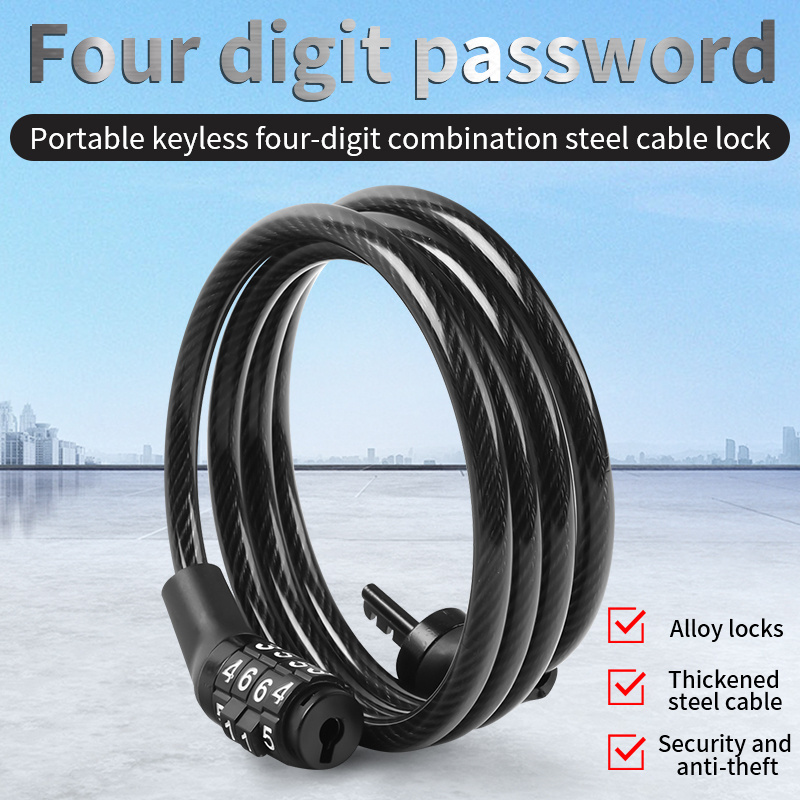 motorcycle lock bicycle locks in antitheft steel combination lock with cable