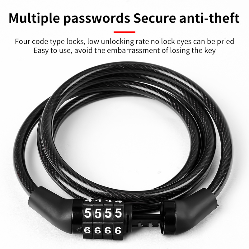 motorcycle lock bicycle locks in antitheft steel combination lock with cable