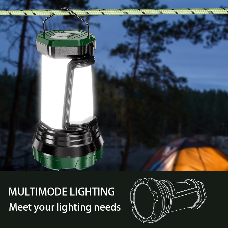 USB type-c charge led torch flashlight camping emergency hang lamp high power flashlight