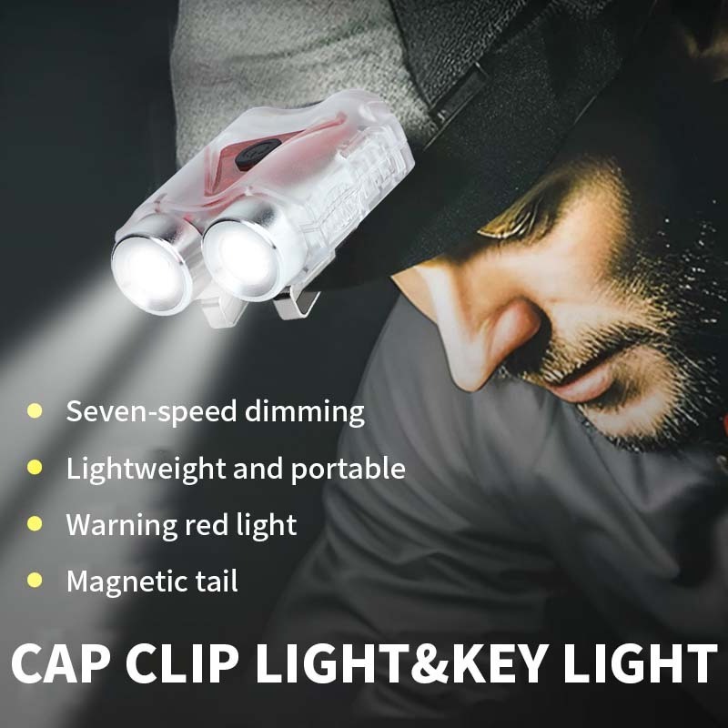 USB Fluorescent LED Small Flashlight  Clip-on Hat Light High Power Cob Led Sensor Headlight for Hunting Camping Fishing