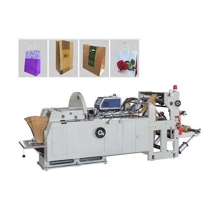 Tianyue Wenzhou Factory Cuttable Size Automatic Packaging Shopping Bags Handle Kraft Paper Bag Making Machine With Printing