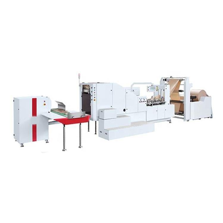 Tianyue Wenzhou Factory Cuttable Size Automatic Packaging Shopping Bags Handle Kraft Paper Bag Making Machine With Printing