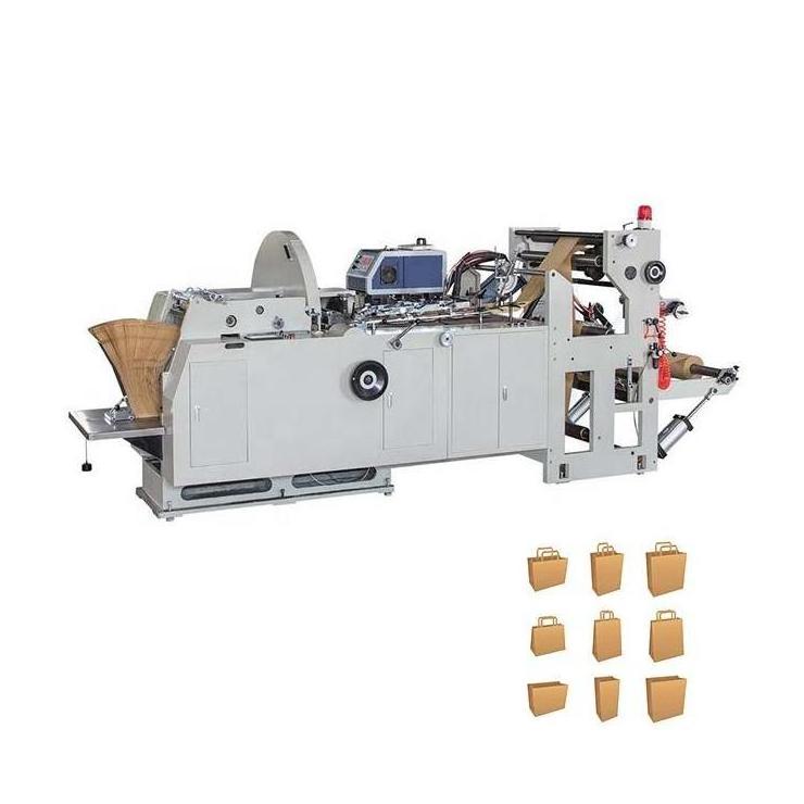 Tianyue Wenzhou Factory Cuttable Size Automatic Packaging Shopping Bags Handle Kraft Paper Bag Making Machine With Printing