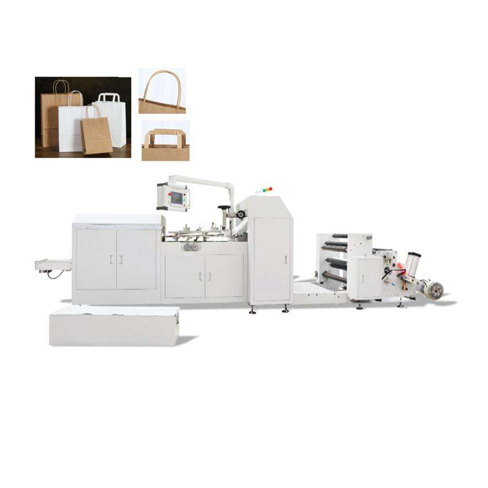 Factory Low Cost Logo Customizable Fully Automatic Flat Handle Paper Shopping Bag Making Machines Paper Bag Shaping Machine