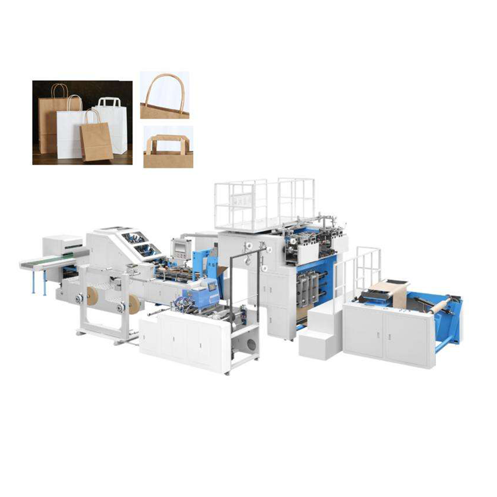 Factory Low Cost Logo Customizable Fully Automatic Flat Handle Paper Shopping Bag Making Machines Paper Bag Shaping Machine