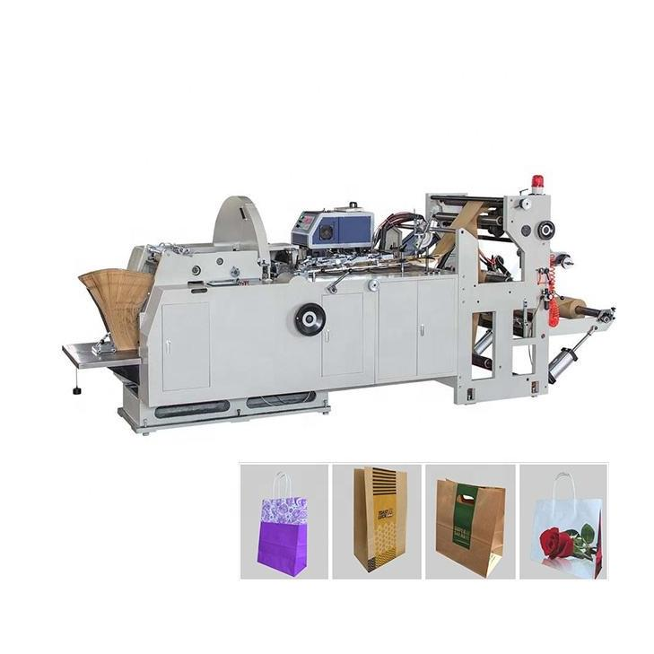 Tianyue Wenzhou Factory Cuttable Size Automatic Packaging Shopping Bags Handle Kraft Paper Bag Making Machine With Printing