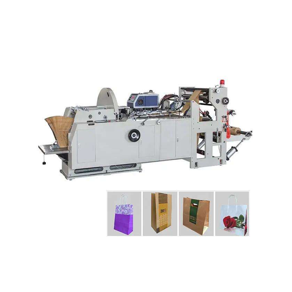 Factory Low Cost Logo Customizable Fully Automatic Flat Handle Paper Shopping Bag Making Machines Paper Bag Shaping Machine