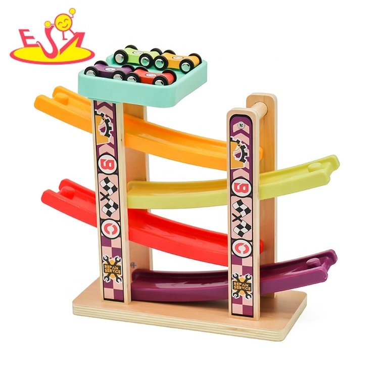 Classic World New Hottest Educational Wooden Track Car Toy Race Ramp for Kids W04E054