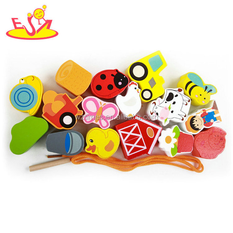 2023 Early childhood educational puzzle wooden drag toy cars young children wooden number train W11E077