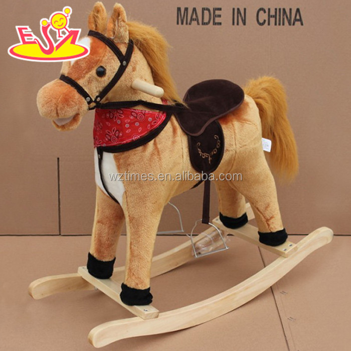 wholesale hottest sale baby wooden outdoor rocking horse W16D070