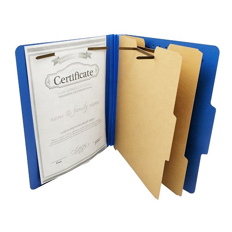 Recycled Classification File Folders Dark Blue 2 Dividers Manila File Folder