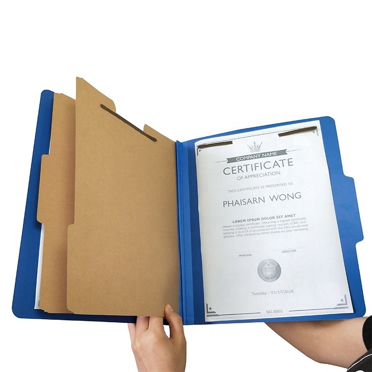 Recycled Classification File Folders Dark Blue 2 Dividers Manila File Folder