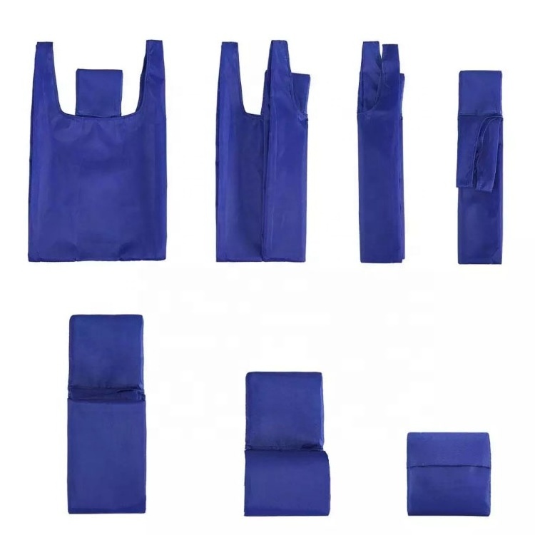 Factory direct reusable nylon Foldable Shopping Bags Pouch Polyester Bag