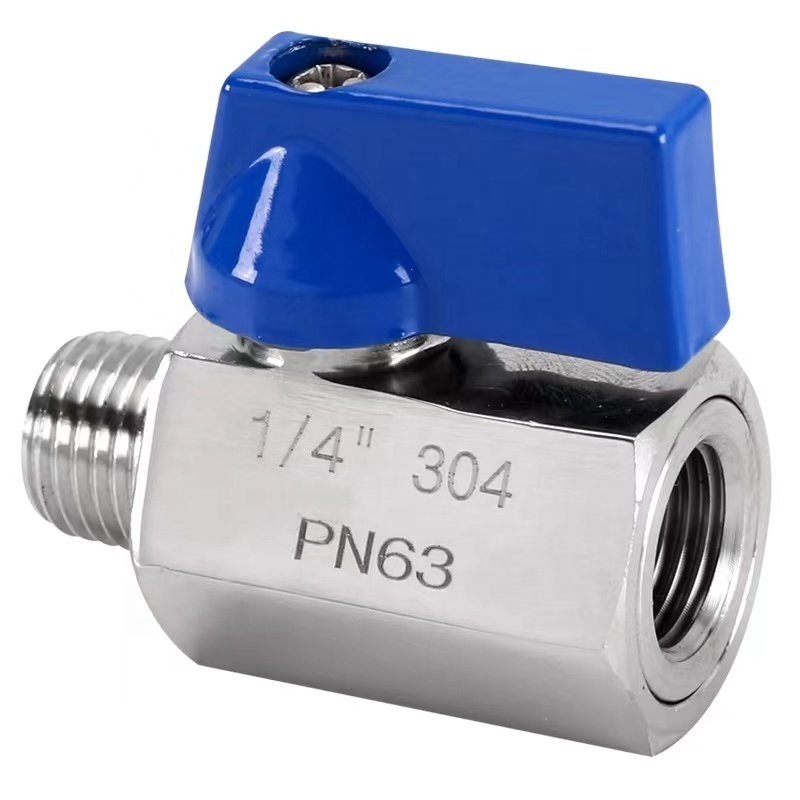 Stainless Steel Ball Valve - 1/4 Inch NPT Thread Male Small Mini Ball Valve