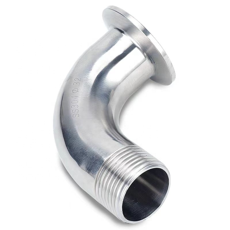 Stainless Steel 304 Sanitary Tri Clamp 90 Degree Hose Adapter Hose Nipple