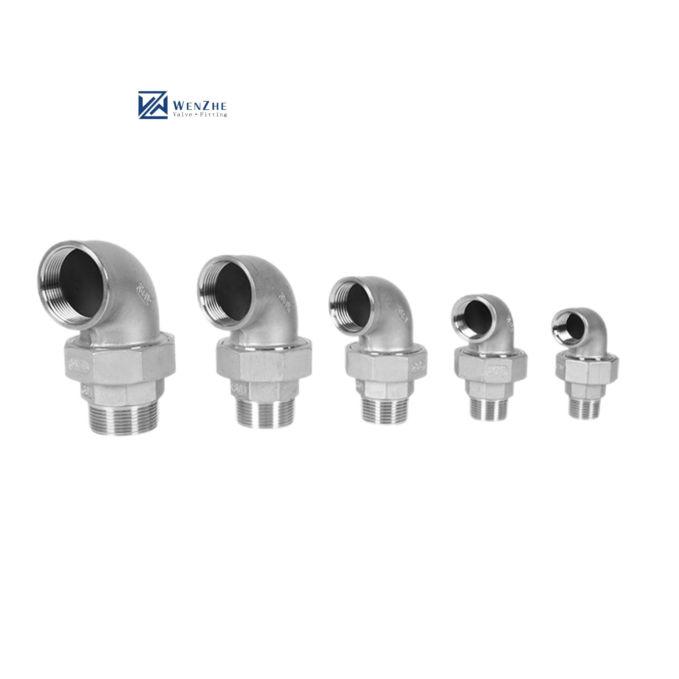 304 316 BSP NPT G BSPT Female Male Thread Casting Stainless Steel Union Elbow Pipe Fittings