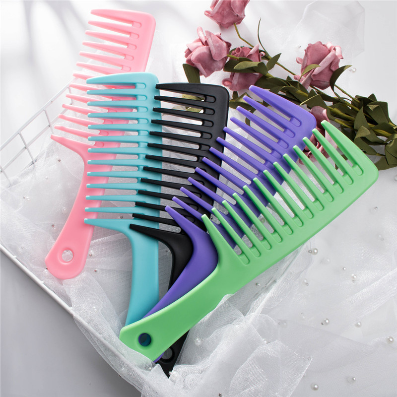 OME Wholesale Custom Logo Plastic Wide Tooth Hair Comb Wig Comb Antistatic Detangling Hair Comb for Women and Men