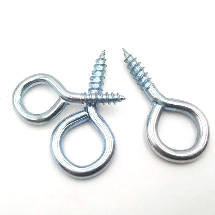 zinc plated carbon steel wood thread eye hook screws self tapping screws Triangle nail Closed - end lifting ring eye hook screws