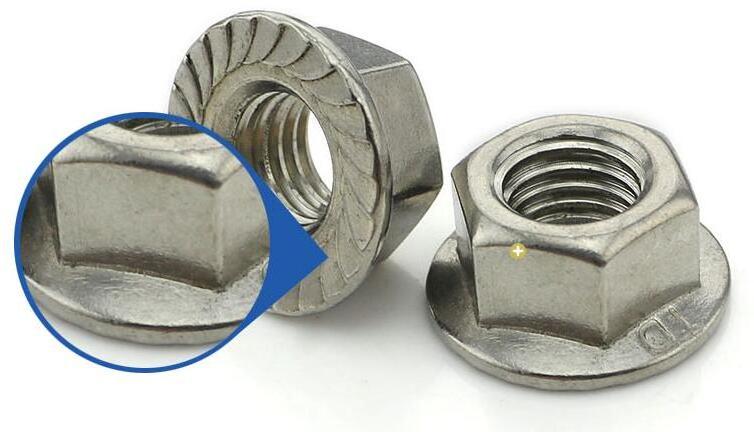 DIN6923 Custom galvanized carbon stainless steel hexagon insert Self Locking Hex Flange Nut With Serrated for Robust Connections