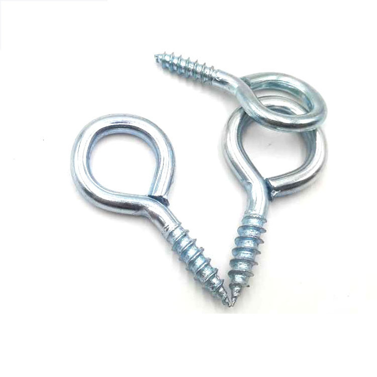 zinc plated carbon steel wood thread eye hook screws self tapping screws Triangle nail Closed - end lifting ring eye hook screws