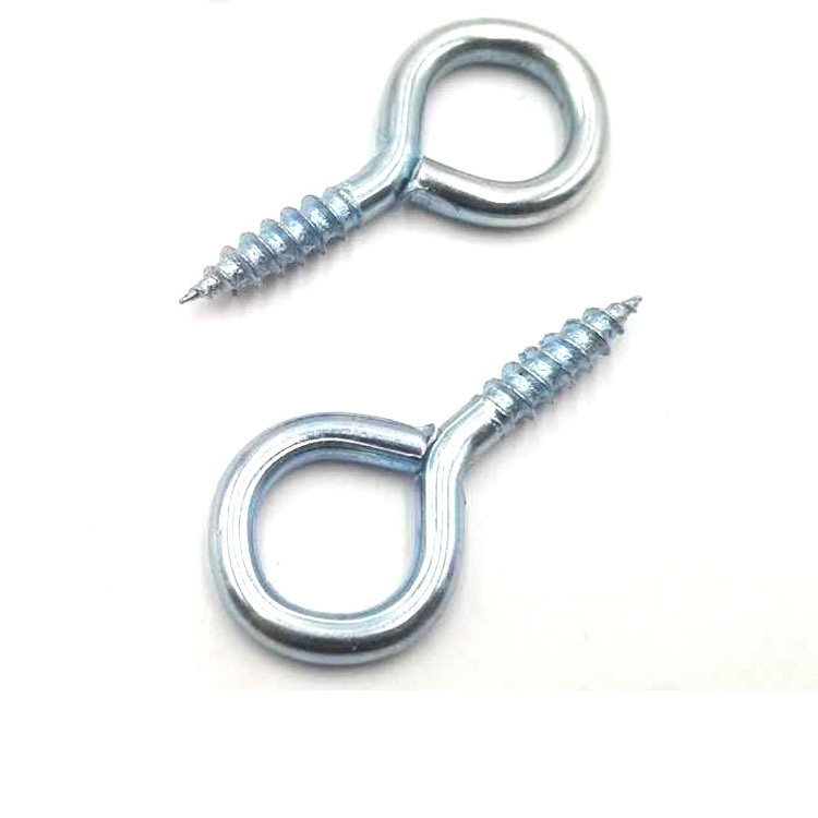 zinc plated carbon steel wood thread eye hook screws self tapping screws Triangle nail Closed - end lifting ring eye hook screws