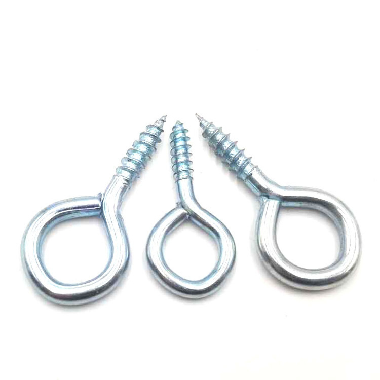 zinc plated carbon steel wood thread eye hook screws self tapping screws Triangle nail Closed - end lifting ring eye hook screws