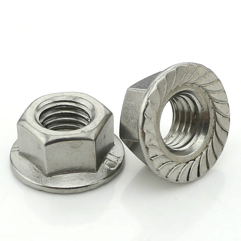 DIN6923 Custom galvanized carbon stainless steel hexagon insert Self Locking Hex Flange Nut With Serrated for Robust Connections