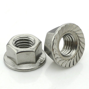 DIN6923 Custom galvanized carbon stainless steel hexagon insert Self Locking Hex Flange Nut With Serrated for Robust Connections