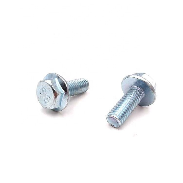 factory price customizable M8-1.25 x 25mm Class 8.8 Hex Head Bolts Flange Hexagon Screws Carbon Steel Zinc Plated DIN 6921 Bolt