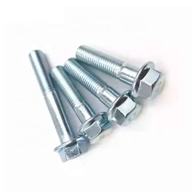 factory price customizable M8-1.25 x 25mm Class 8.8 Hex Head Bolts Flange Hexagon Screws Carbon Steel Zinc Plated DIN 6921 Bolt