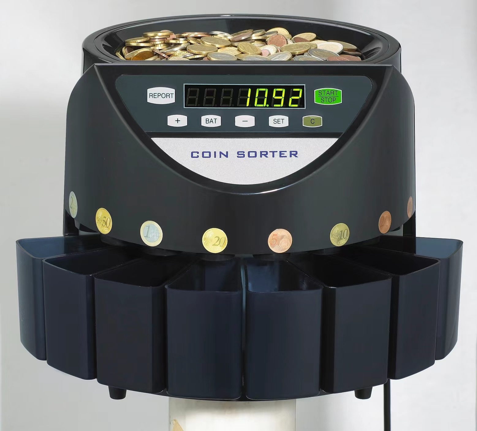 C550 LCD display Mix value coin counter High Quality Electronic Coin Sorter Machine Multi Coins Counting Vending Machine