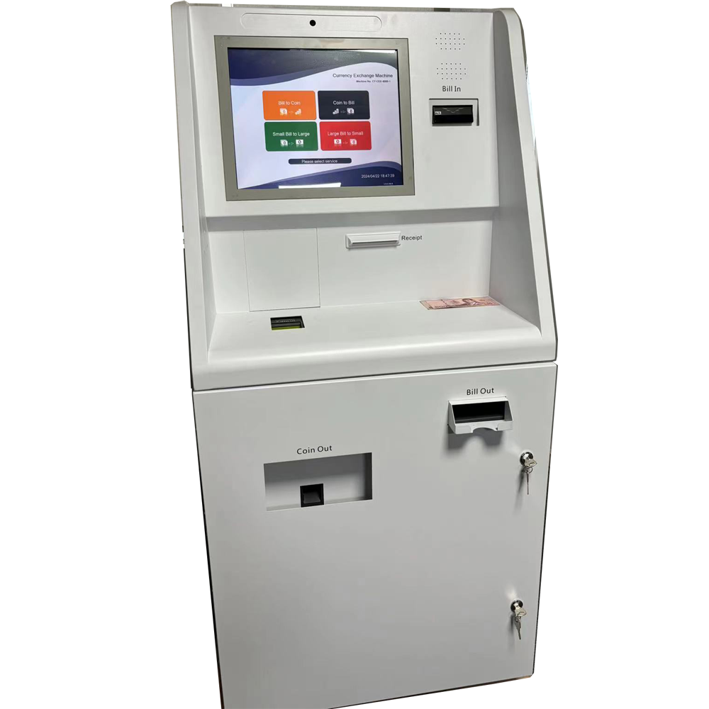 E20  Exchange Machine cash exchange terminal touch screen self service coin acceptor paper money acceptor payment kiosk