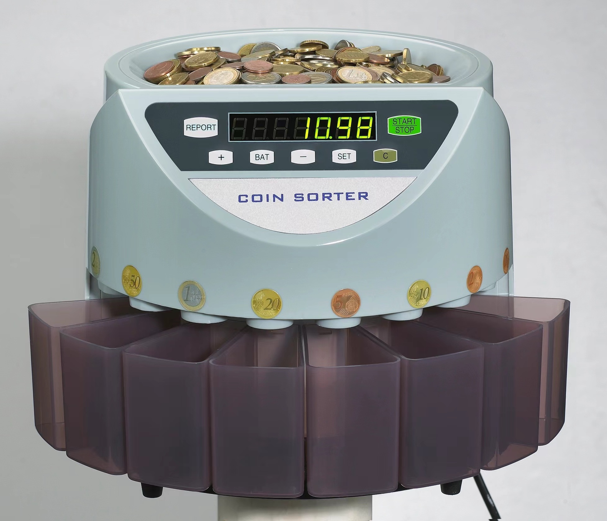 C550 LCD display Mix value coin counter High Quality Electronic Coin Sorter Machine Multi Coins Counting Vending Machine